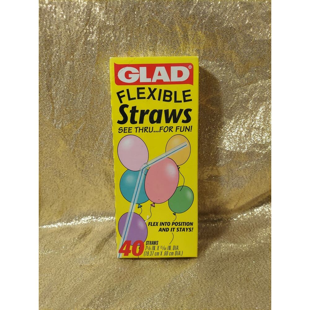 Vintage 1999 GLAD FLEXIBLE STRAWS, 40 per pack/NEW/SEALED